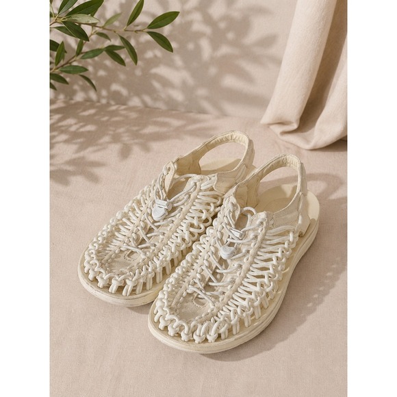 KEEN Uneek Mens Sandals Star White Cord Bungee Lace Outdoor Shoes Size 10.5 main image 5